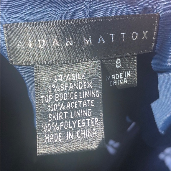 Aiden Mattox Navy Blue Silk Ruffled Dress!! - Picture 7 of 8